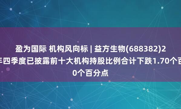 盈为国际 机构风向标 | 益方生物(688382)2024年四季度已披露前十大机构持股比例合计下跌1.70个百分点